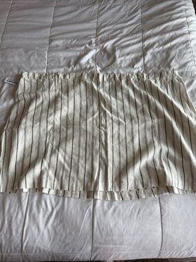 Old Navy Cream Mini Skirt with Black Pinstripes